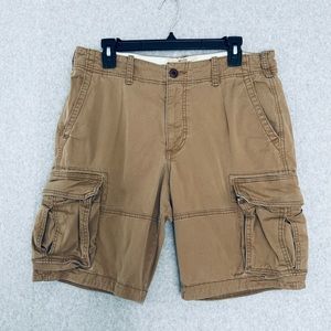 Hollister Shorts Mens 32 Brown Cargo Utility Pockets Khaki Casual Classic Fit